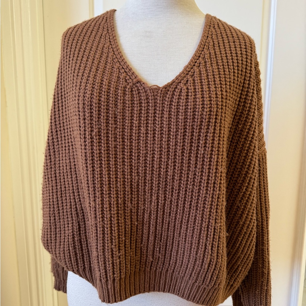 Cozy Brown Knit Sweater